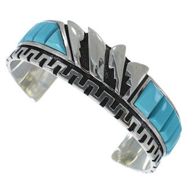 Sterling Silver Turquoise Inlay Southwest Cuff Bracelet BW66360